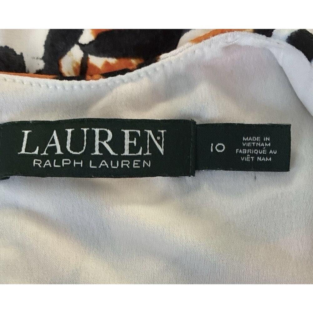 Lauren Ralph Lauren Floral Wrap Dress Sleeveless Fit Flare Belted Size 10 - Picture 4 of 8